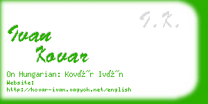 ivan kovar business card